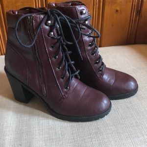 Burgundy boots